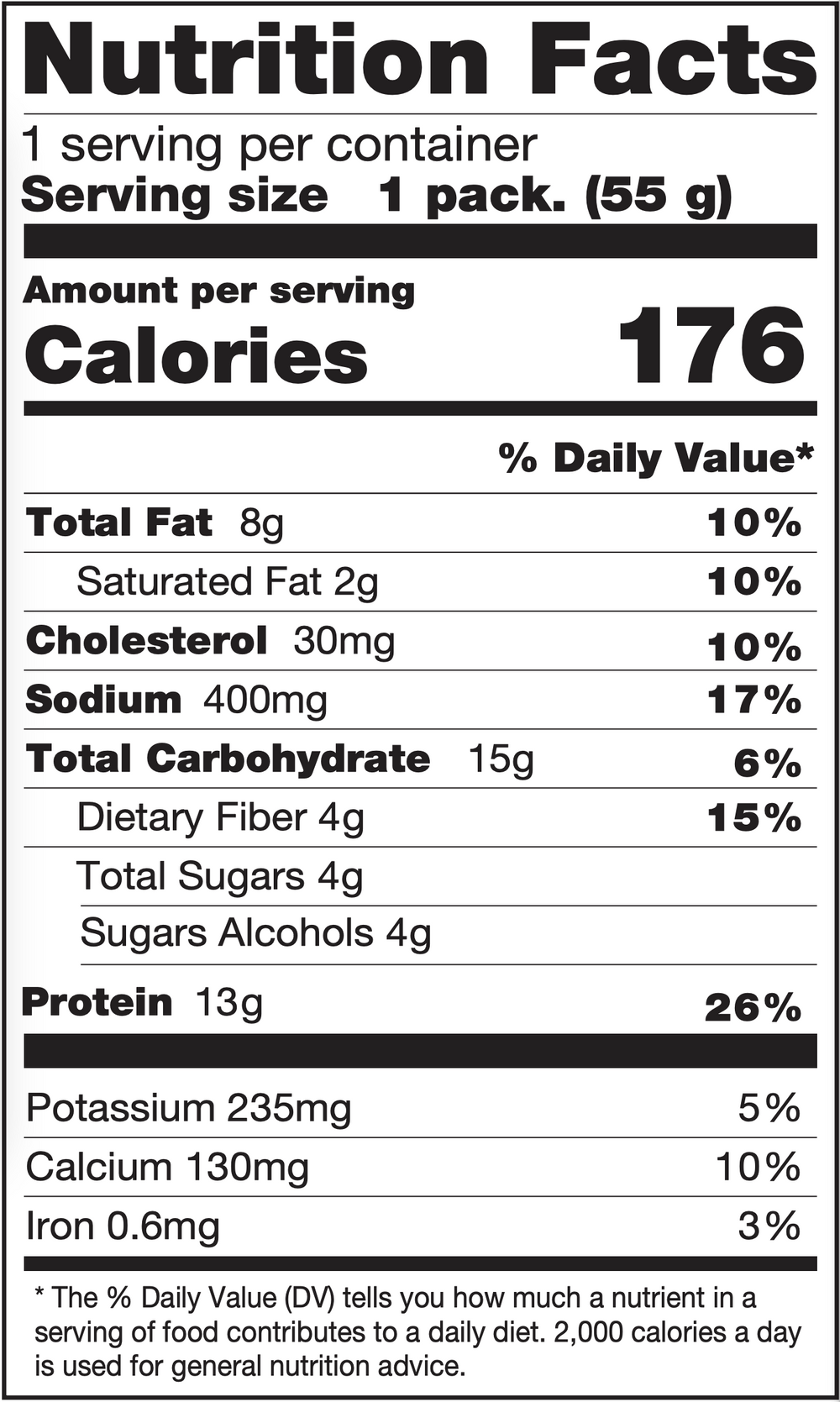 Smarter Snacks Protein Pancake Double Chocolate Cream Filling Nutrition Facts