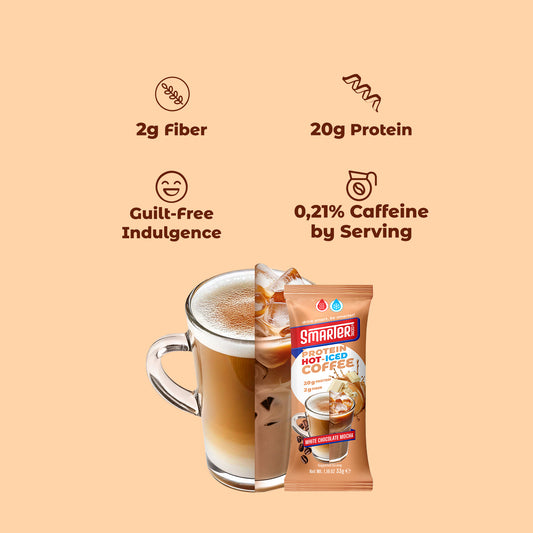 Protein Coffee Powder White Choco Mocha  – 20g Protein, 70 mg Caffeine, 0g Sugar | Pack of 10